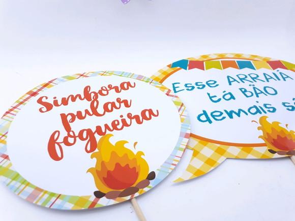 Plaquinhas Divertidas para Fotos Arraiá