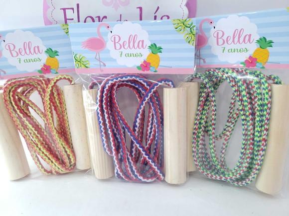 Pula Corda Personalizado Flamingo Rosa Praia Lembrancinha
