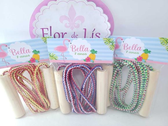 Pula Corda Personalizado Flamingo Rosa Praia Lembrancinha