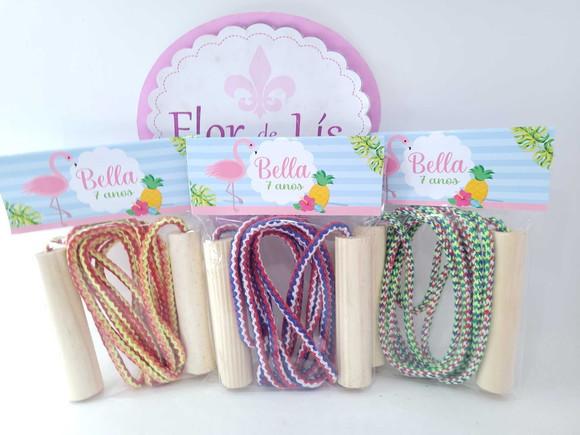 Pula Corda Personalizado Flamingo Rosa Praia Lembrancinha