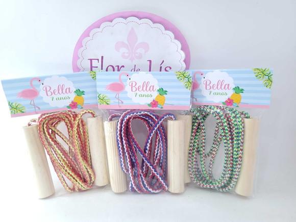 Pula Corda Personalizado Flamingo Rosa Praia Lembrancinha