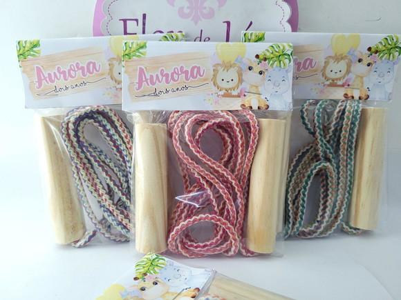 Pula Corda Personalizado Safari Menina Aquarela Lembrancinha