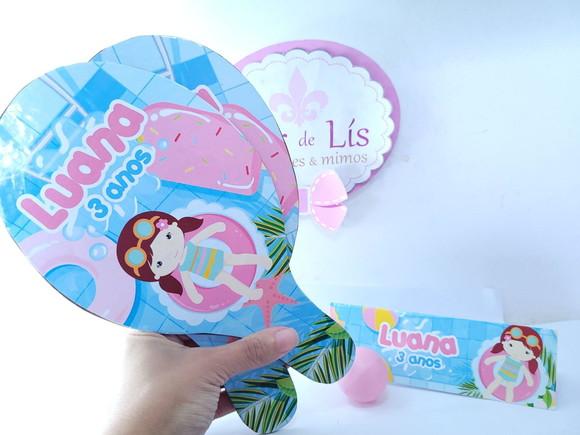 Raquete Personalizada Pool Party Menina