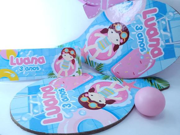 Raquete Personalizada Pool Party Menina