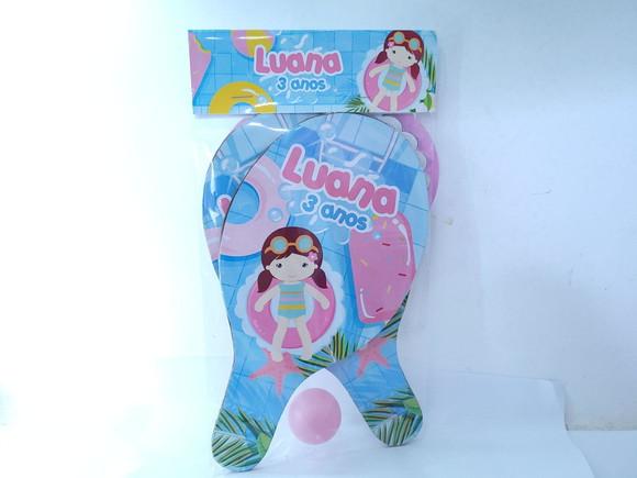 Raquete Personalizada Pool Party Menina