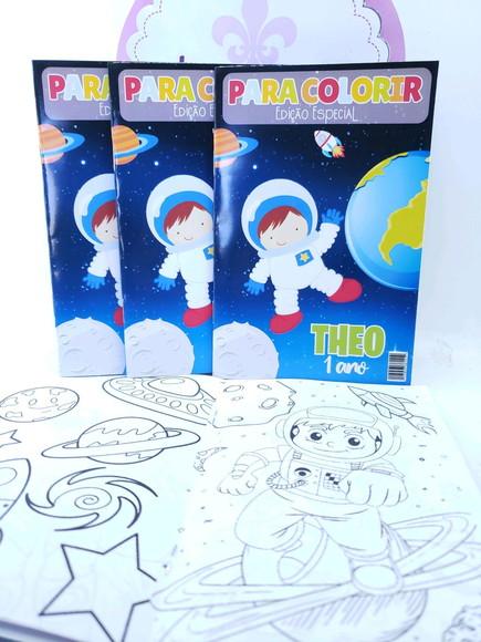 Revistinha Colorir Astronauta Galáxia