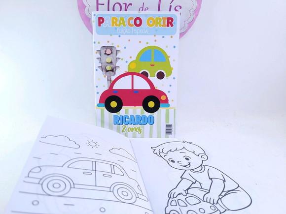 Revistinha para Colorir Carrinhos Meios de Transporte Menino