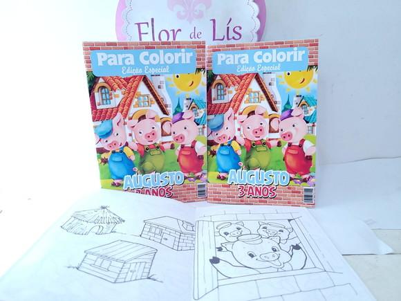 Revistinha para Colorir os Três Porquinhos Lembrancinha