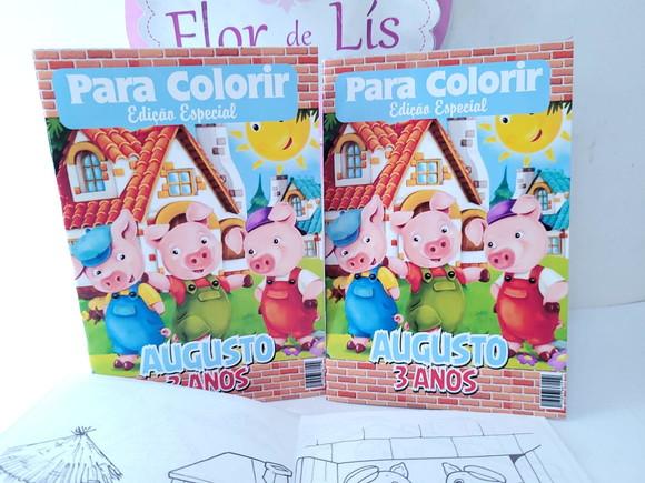 Revistinha para Colorir os Três Porquinhos Lembrancinha