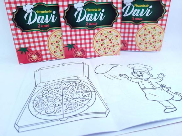 Revistinha para Colorir Pizzaria Cantina Lembrancinha