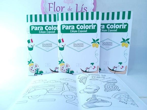 Revistinha para Colorir Pizzaria Itália Lembrancinha