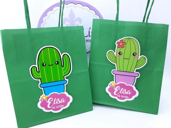 Sacolinha P Cactos Cute 16cm