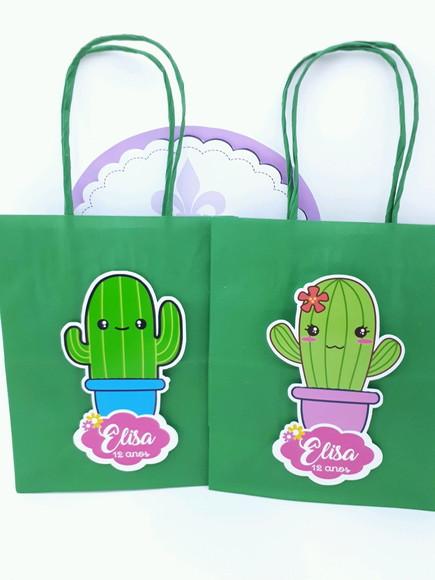 Sacolinha P Cactos Cute 16cm