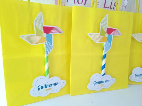 Sacolinha P Personalizada Cataventos o Tempo Voa 16cm