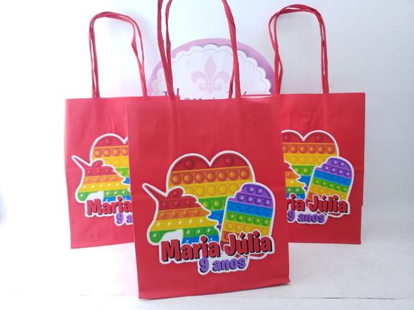Sacolinha P Pop It Colorido 16cm