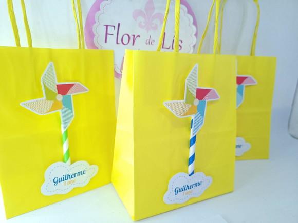 Sacolinha P Personalizada Cataventos o Tempo Voa 16cm