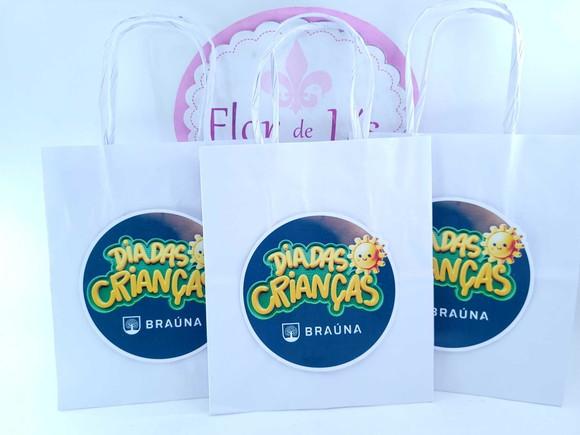 Sacolinha Personalizada P Logo Empresa Dia das Crianças 16cm