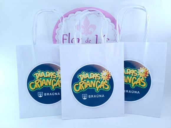 Sacolinha Personalizada P Logo Empresa Dia das Crianças 16cm