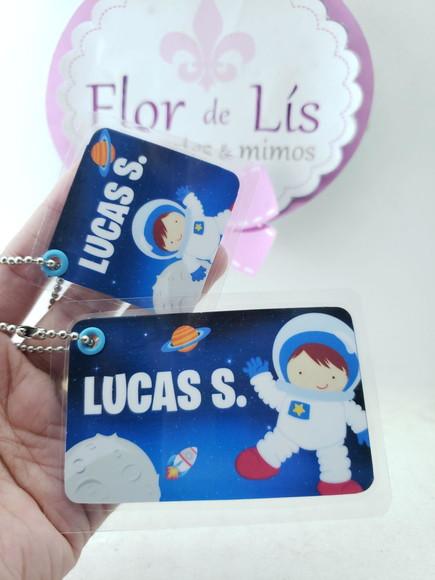 Tag Chaveiro Escolar Astronauta para Mochila e Lancheira