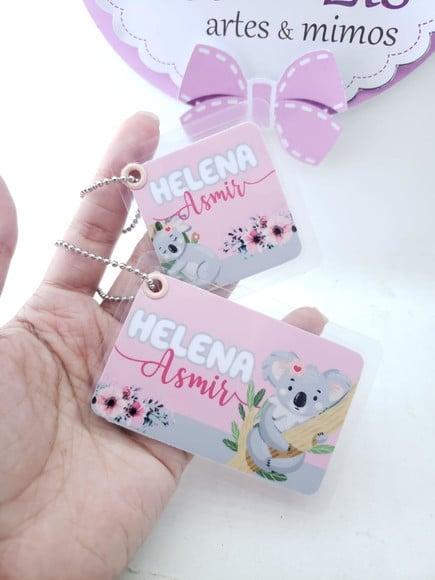Tag Chaveiro Escolar Coala para Mochila e Lancheira