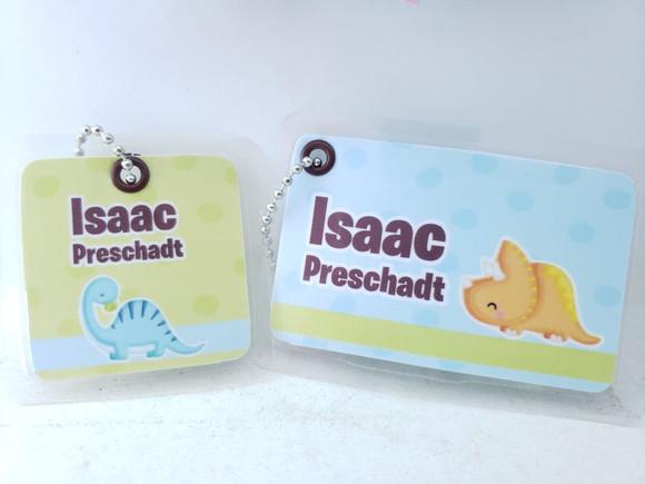 Tag Chaveiro Escolar Dinossauro para Mochila e Lancheira