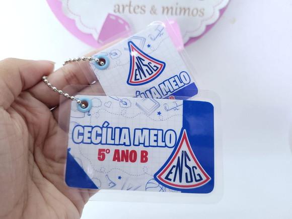 Tag Chaveiro Escolar Logo da Escola para Mochila e Lancheira