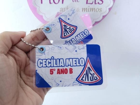 Tag Chaveiro Escolar Logo da Escola para Mochila e Lancheira