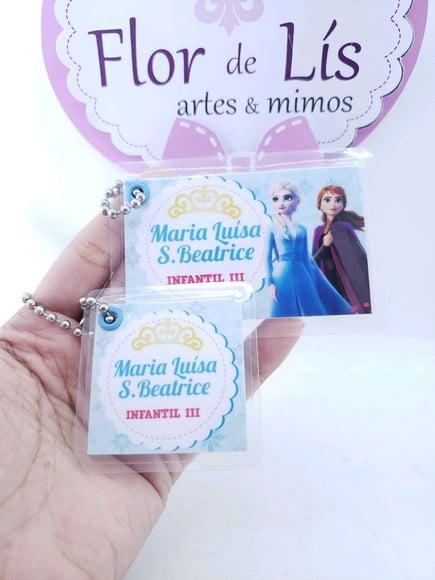 Tag Chaveiro Escolar Frozen para Mochila e Lancheira