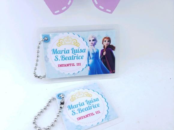 Tag Chaveiro Escolar Frozen para Mochila e Lancheira