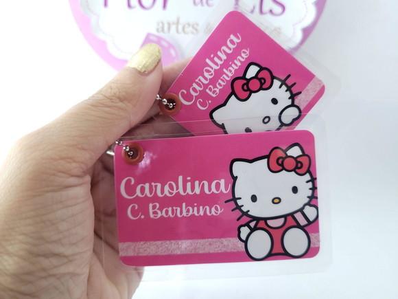 Tag Chaveiro Escolar Menina Mochila e Lancheira Pink