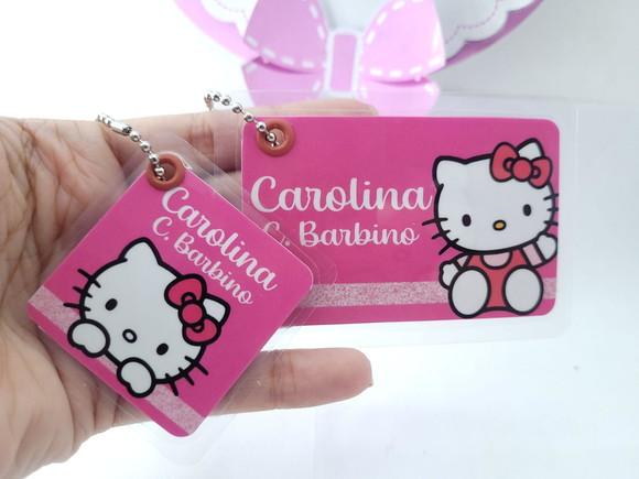Tag Chaveiro Escolar Menina Mochila e Lancheira Pink