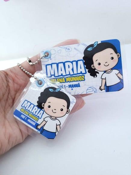 Tag Chaveiro Escolar Menina para Mochila e Lancheira