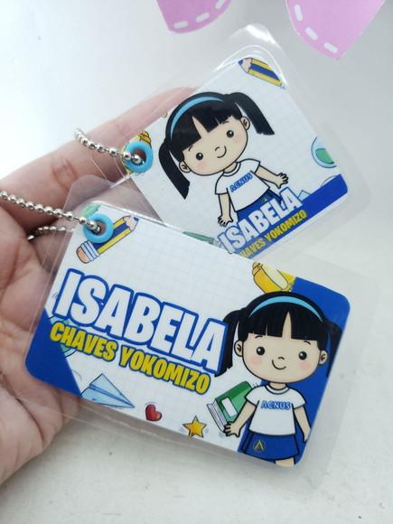 Tag Chaveiro Escolar Menina para Mochila e Lancheira