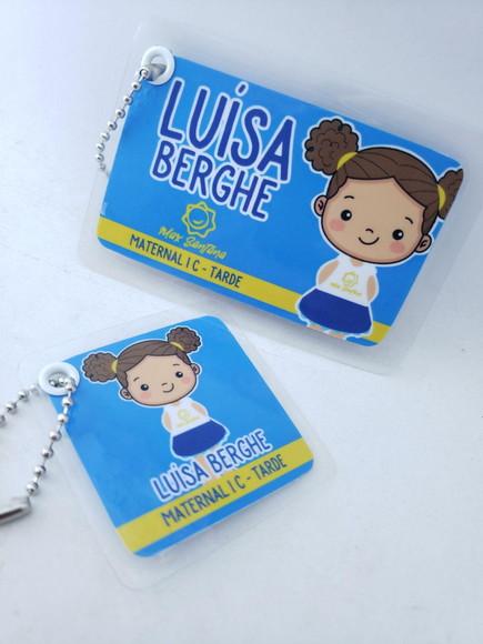 Tag Chaveiro Escolar Menina para Mochila e Lancheira