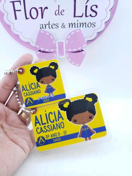 Tag Chaveiro Escolar Menina para Mochila e Lancheira