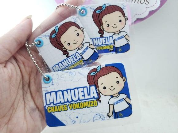 Tag Chaveiro Escolar Menina para Mochila Lancheira e Estojo