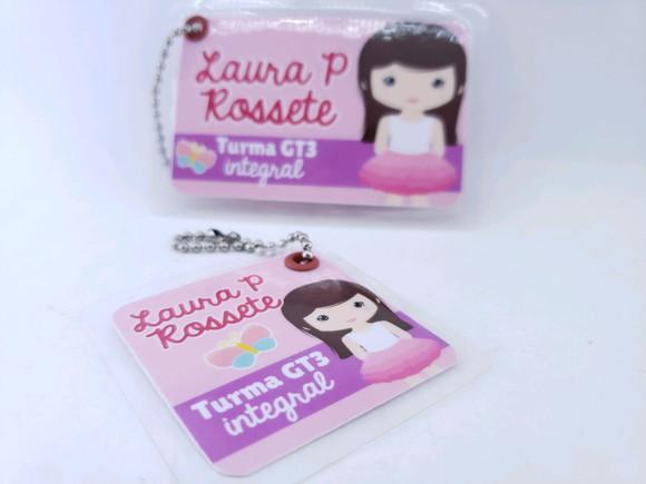 Tag Chaveiro Escolar Menina para Mochila e Lancheira
