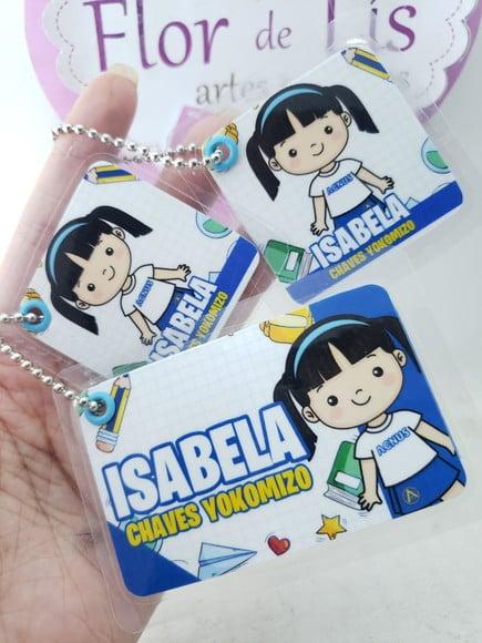Tag Chaveiro Escolar Menina para Mochila Lancheira e Estojo
