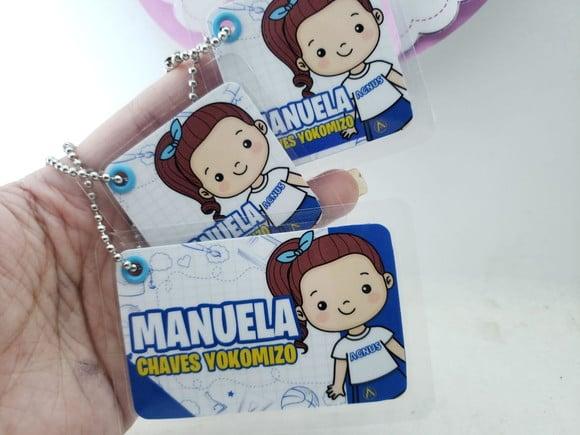 Tag Chaveiro Escolar Menina para Mochila Lancheira e Estojo