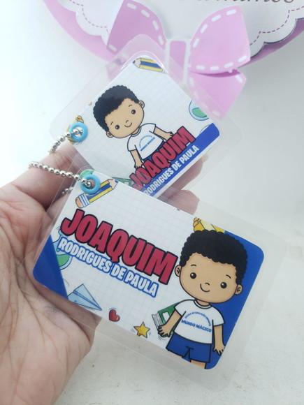 Tag Chaveiro Escolar Menino para Mochila e Lancheira