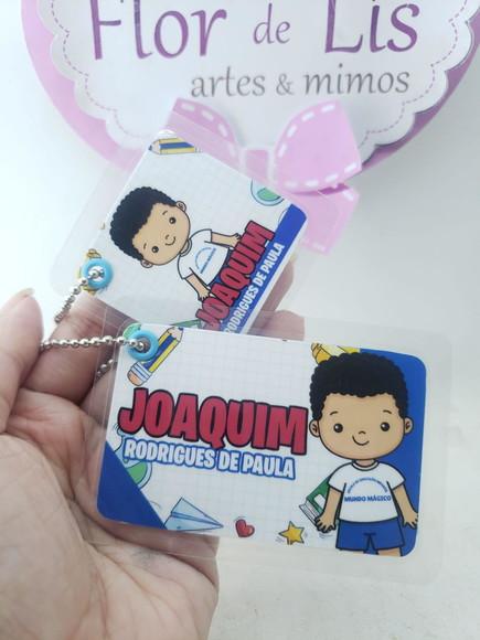 Tag Chaveiro Escolar Menino para Mochila e Lancheira