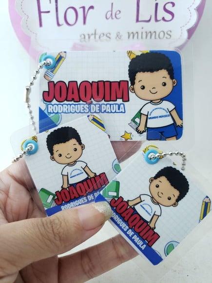 Tag Chaveiro Escolar Menino para Mochila Lancheira e Estojo