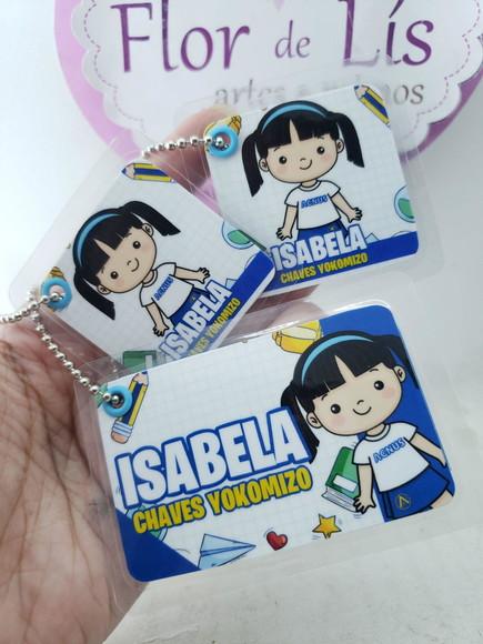 Tag Chaveiro Escolar Menina para Mochila Lancheira e Estojo