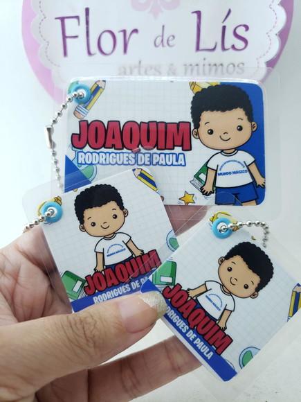 Tag Chaveiro Escolar Menino para Mochila Lancheira e Estojo