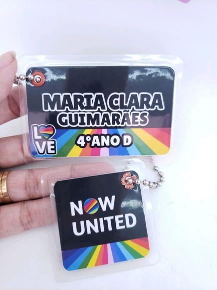 Tag Chaveiro Escolar Now United para Mochila e Lancheira
