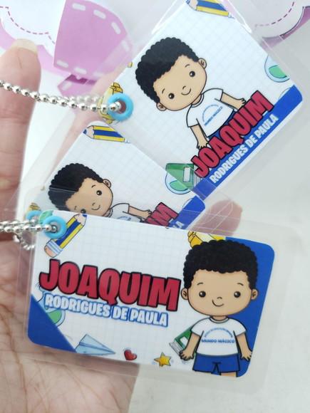 Tag Chaveiro Escolar Menino para Mochila Lancheira e Estojo