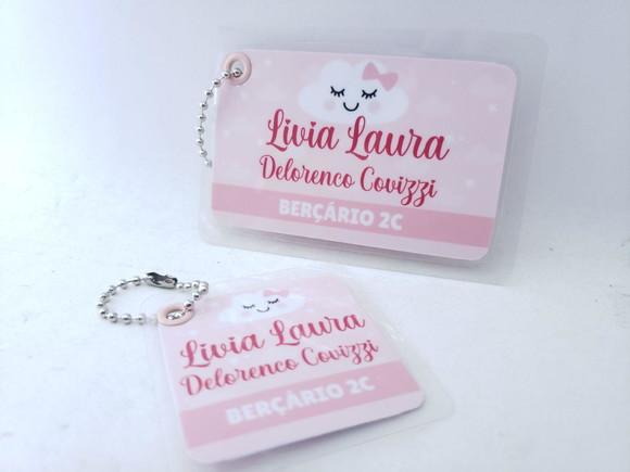 Tag Chaveiro Escolar Nuvem Menina para Mochila e Lancheira