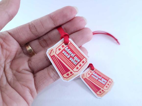Tag para Pendurar Cinema Circo com Fita Lembrancinha Ticket
