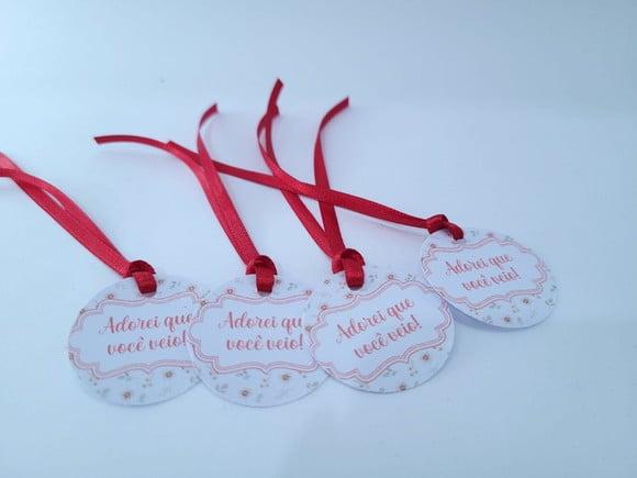 Tag para Pendurar Jardim Floral Aquarela com Fita
