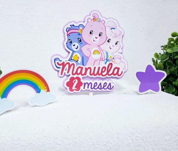 Topo Bolo Ursinhos Carinhosos com Apliques Mesversário